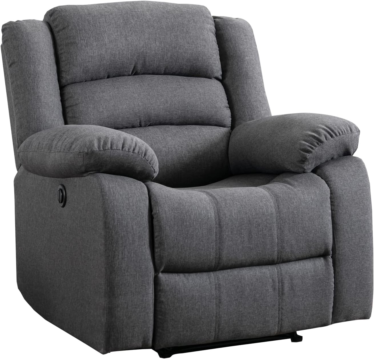 EBELLO Classic Power Recliner Chair, Oversized Electric Overstuffed Chair with Soft Cushion and Back, Sofa with Comfortable Armchair, Gray